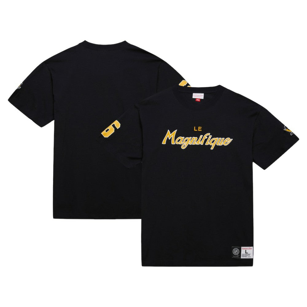 NHL Mario Lemieux Pittsburgh Penguins Mitchell & Ness Premium Nickname Vintage Logo T-Shirt - Black