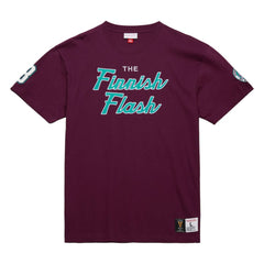 NHL Teemu Selanne Anaheim Ducks Mitchell & Ness Premium Nickname Vintage Logo T-Shirt - Purple