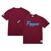NHL Peter Forsberg Colorado Avalanche Mitchell & Ness Premium Nickname Vintage Logo T-Shirt - Burgundy