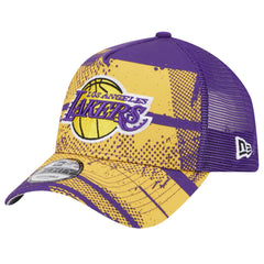 Los Angeles Lakers Tip Off A-Frame Trucker 9FORTY Adjustable Hat Purple/Gold