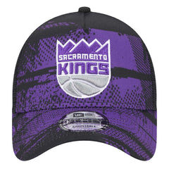 Sacramento Kings Tip Off A-Frame Trucker 9FORTY Adjustable Hat Black/Purple
