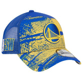 Golden State Warriors Tip Off A-Frame Trucker 9FORTY Adjustable Hat Royal/Gold
