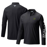 Athletics Columbia Terminal Tackle Omni-Shade Raglan Quarter-Zip Pullover Top - Black Pullover