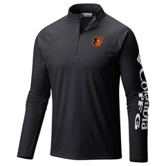 Baltimore Orioles Columbia Terminal Tackle Omni-Shade Raglan Quarter-Zip Pullover Top - Black Pullover