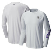 Colorado Rockies Columbia Terminal Tackle Long Sleeve T-Shirt - White T-shirts