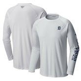 Detroit Tigers Columbia Terminal Tackle Long Sleeve T-Shirt - White T-shirts