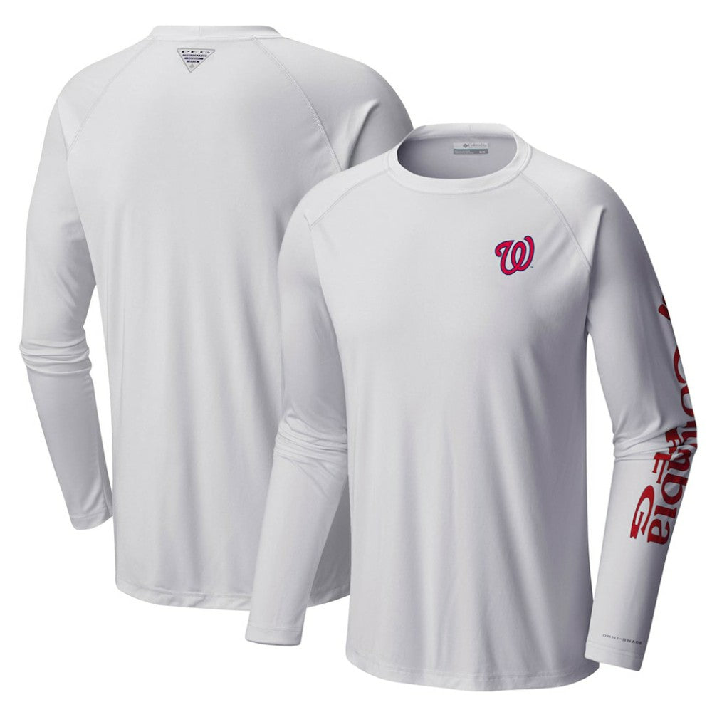 Washington Nationals Columbia Terminal Tackle Long Sleeve T-Shirt - White T-shirts