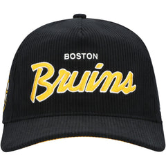 NHL Boston Bruins '47 Crosstown Corduroy Hitch Adjustable Hat - Black