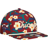 Chicago Bulls Vacation Floral Golfer Snapback Hat Crimson