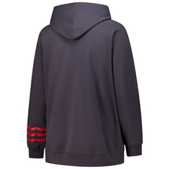 NHL Chicago Blackhawks Fanatics Women's Plus Size Lightweight Fleece Raglan Pullover Hoodie - Charcoal