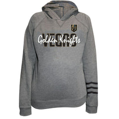 NHL Vegas Golden Knights Fanatics Women's Plus Size Lightweight Fleece Raglan Pullover Hoodie - Heather Gray