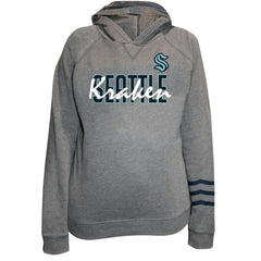 NHL Seattle Kraken Fanatics Women's Plus Size Lightweight Fleece Raglan Pullover Hoodie - Heather Gray