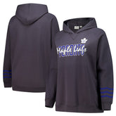 NHL Toronto Maple Leafs Fanatics Women's Plus Size Lightweight Fleece Raglan Pullover Hoodie - Charcoal
