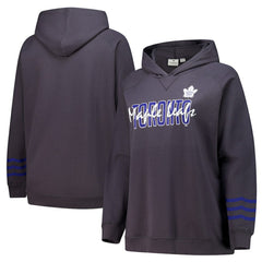 NHL Toronto Maple Leafs Fanatics Women's Plus Size Lightweight Fleece Raglan Pullover Hoodie - Charcoal