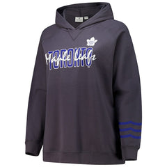 NHL Toronto Maple Leafs Fanatics Women's Plus Size Lightweight Fleece Raglan Pullover Hoodie - Charcoal