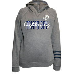 NHL Tampa Bay Lightning Fanatics Women's Plus Size Lightweight Fleece Raglan Pullover Hoodie - Heather Gray