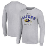 Baltimore Ravens Starter Long Sleeve T-Shirt Heather Gray