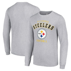 Pittsburgh Steelers Starter Long Sleeve T-Shirt Heather Gray