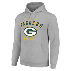 Green Bay Packers Starter Unisex Logo Pullover Hoodie Heather Gray