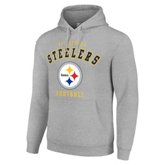 Pittsburgh Steelers Starter Unisex Logo Pullover Hoodie Heather Gray