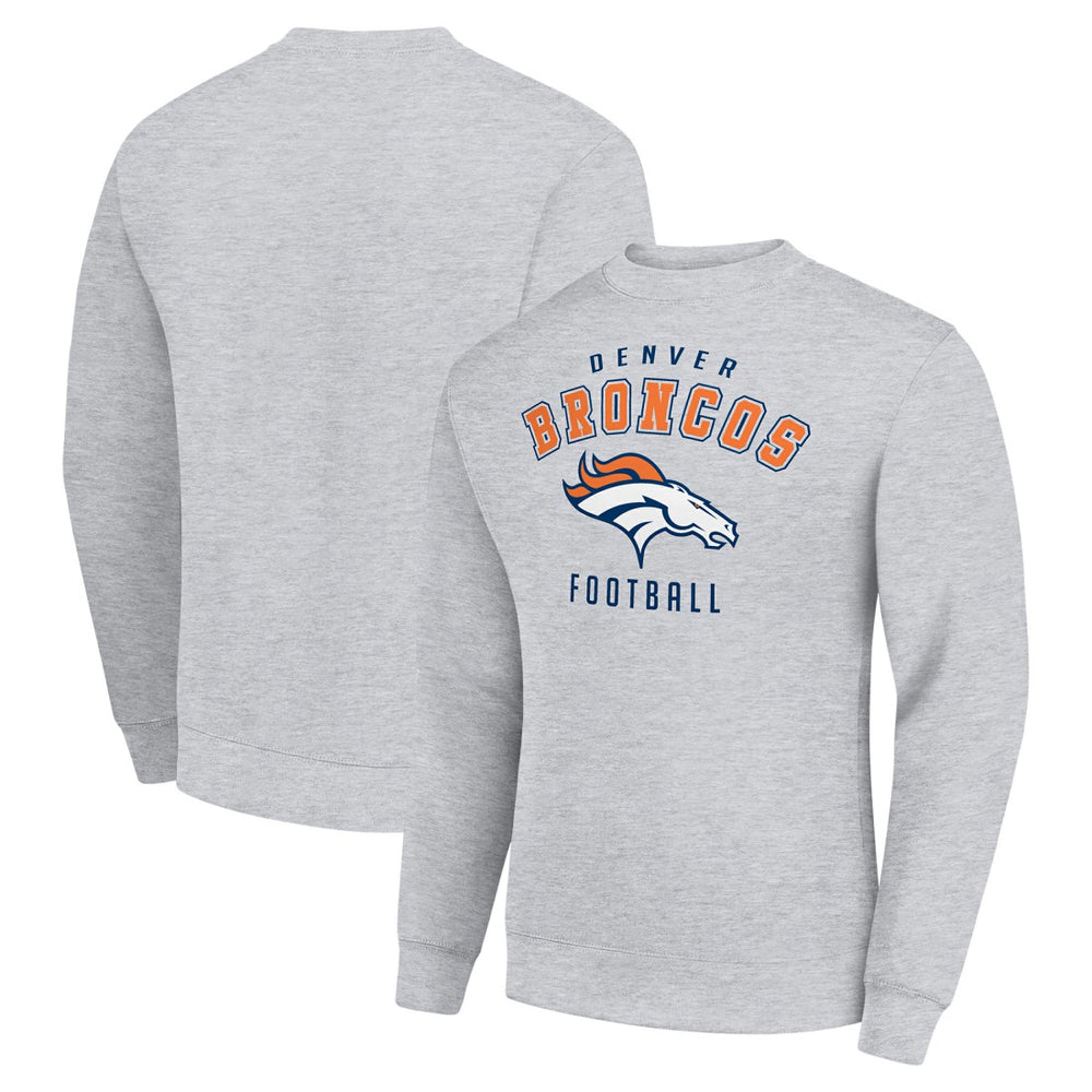 Denver Broncos Starter Team Logo Pullover Sweatshirt Heather Gray