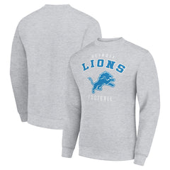 Detroit Lions Starter Team Logo Pullover Sweatshirt Heather Gray