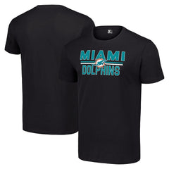 Miami Dolphins Starter Team Mesh Print Graphic T-Shirt Black