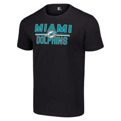 Miami Dolphins Starter Team Mesh Print Graphic T-Shirt Black