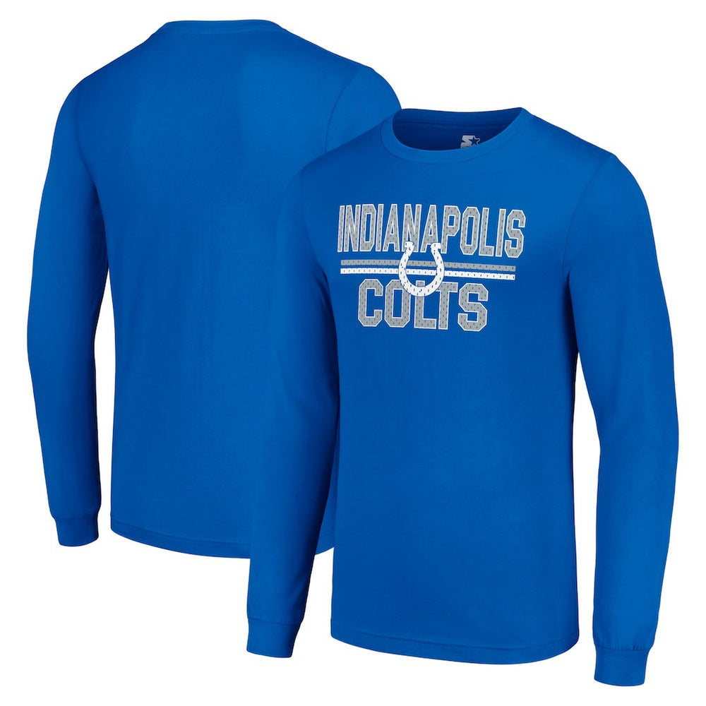 Indianapolis Colts Starter Team Mesh Print Graphic Long Sleeve T-Shirt Royal