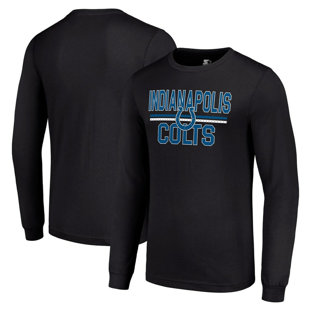 Indianapolis Colts Starter Team Mesh Print Graphic Long Sleeve T-Shirt Black