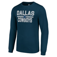Dallas Cowboys Starter Team Mesh Print Graphic Long Sleeve T-Shirt Navy