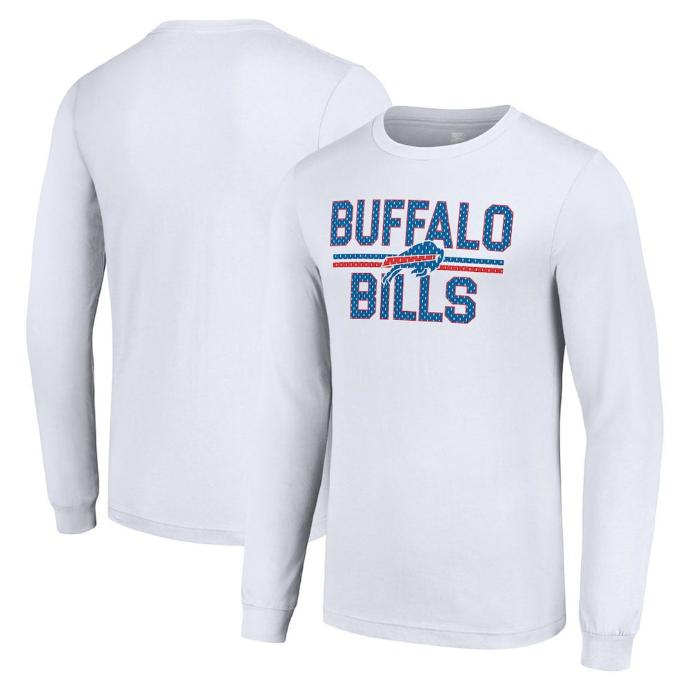Buffalo Bills Starter Team Mesh Print Graphic Long Sleeve T-Shirt White