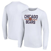 Chicago Bears Starter Team Mesh Print Graphic Long Sleeve T-Shirt White