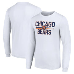 Chicago Bears Starter Team Mesh Print Graphic Long Sleeve T-Shirt White