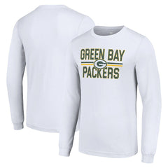 Green Bay Packers Starter Team Mesh Print Graphic Long Sleeve T-Shirt White