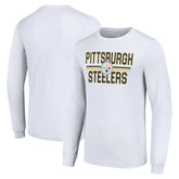Pittsburgh Steelers Starter Team Mesh Print Graphic Long Sleeve T-Shirt White