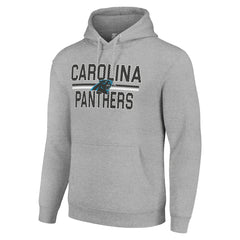 Carolina Panthers Starter Unisex Team Mesh Print Graphic Tri-Blend Pullover Hoodie Heather Gray