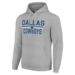 Dallas Cowboys Starter Unisex Team Mesh Print Graphic Tri-Blend Pullover Hoodie Heather Gray