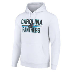 Carolina Panthers Starter Unisex Team Mesh Print Graphic Tri-Blend Pullover Hoodie White