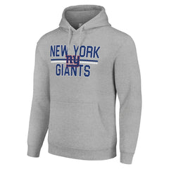 New York Giants Starter Unisex Team Mesh Print Graphic Tri-Blend Pullover Hoodie Heather Gray