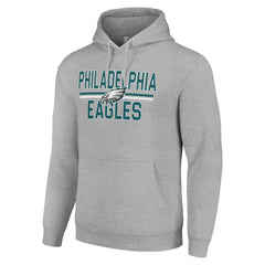 Philadelphia Eagles Starter Unisex Team Mesh Print Graphic Tri-Blend Pullover Hoodie Heather Gray