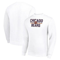 Chicago Bears Starter Team Mesh Print Graphic Pullover Sweatshirt White