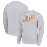 Denver Broncos Starter Team Mesh Print Graphic Pullover Sweatshirt Heather Gray