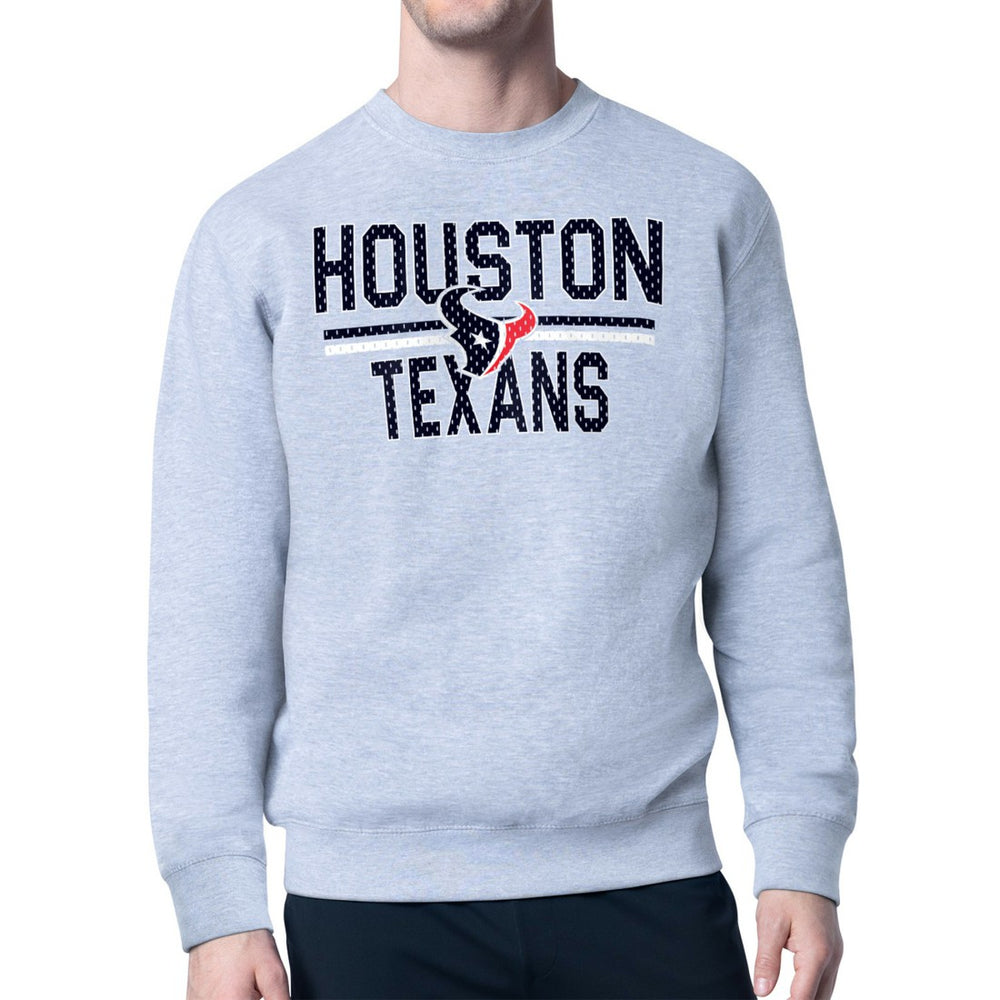 Houston Texans Starter Team Mesh Print Graphic Pullover Sweatshirt Heather Gray