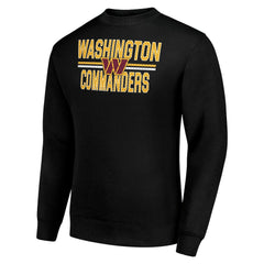 Washington Commanders Starter Team Mesh Print Graphic Pullover Sweatshirt Black