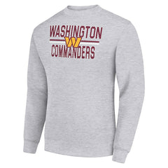 Washington Commanders Starter Team Mesh Print Graphic Pullover Sweatshirt Heather Gray