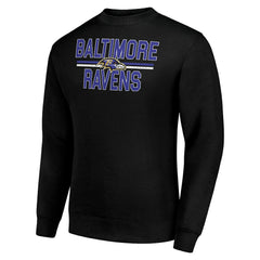 Baltimore Ravens Starter Team Mesh Print Graphic Pullover Sweatshirt Black