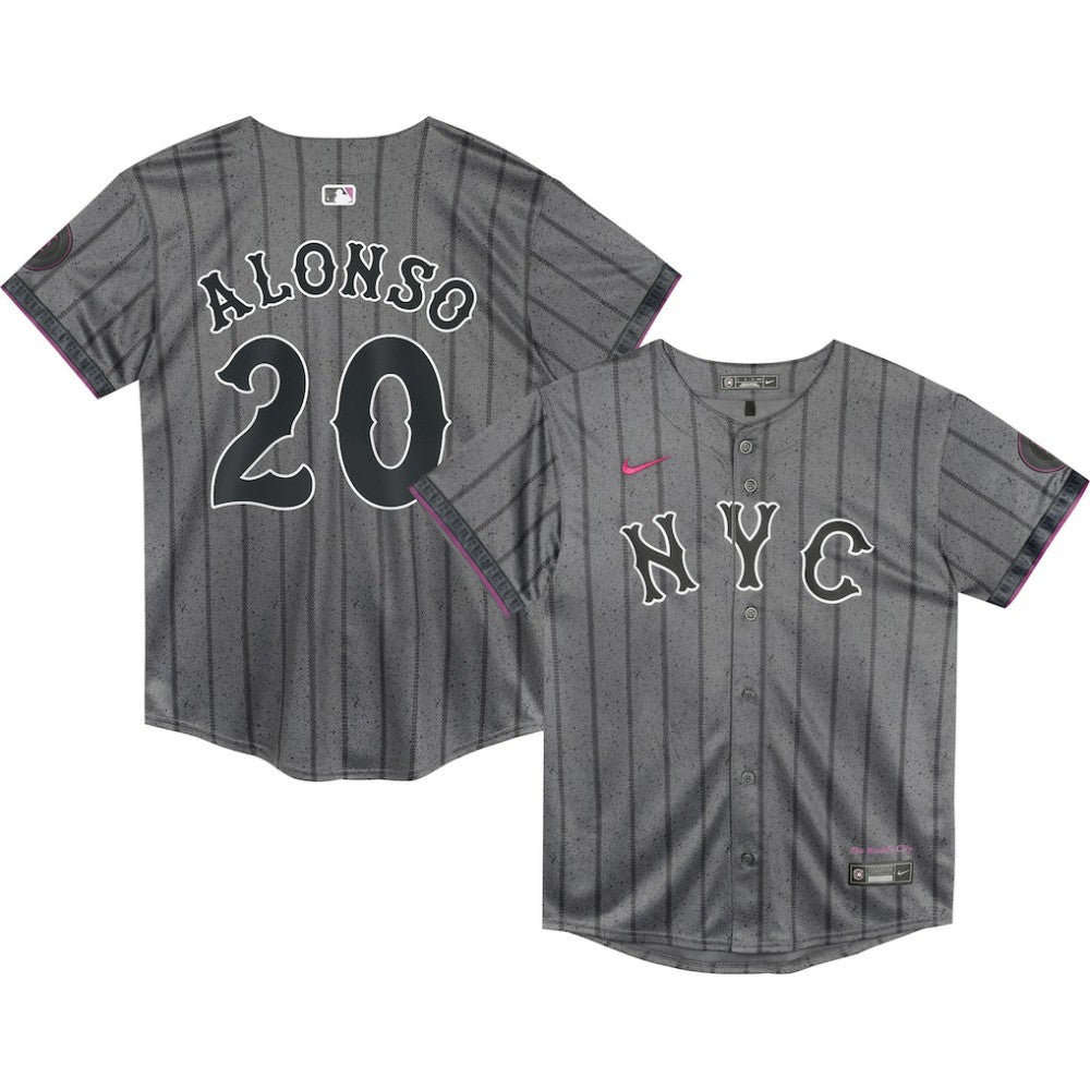 MLB Pete Alonso New York Mets Nike Preschool 2024 City Connect Limited Player Jersey - Graphite
