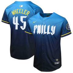 MLB Zack Wheeler Philadelphia Phillies Nike Youth 2024 City Connect Limited Player Jersey - Blue