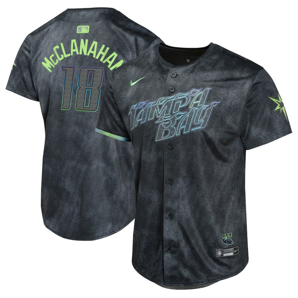 MLB Shane McClanahan Tampa Bay Rays Nike Youth 2024 City Connect Limited Player Jersey - Charcoal
